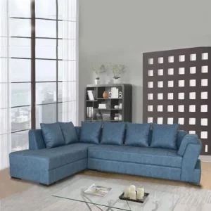 Connor Fabric L-Shape Sofa Left In Blue Color