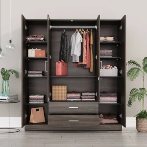 4 Door Wardrobe with Drawer & 1 Handle